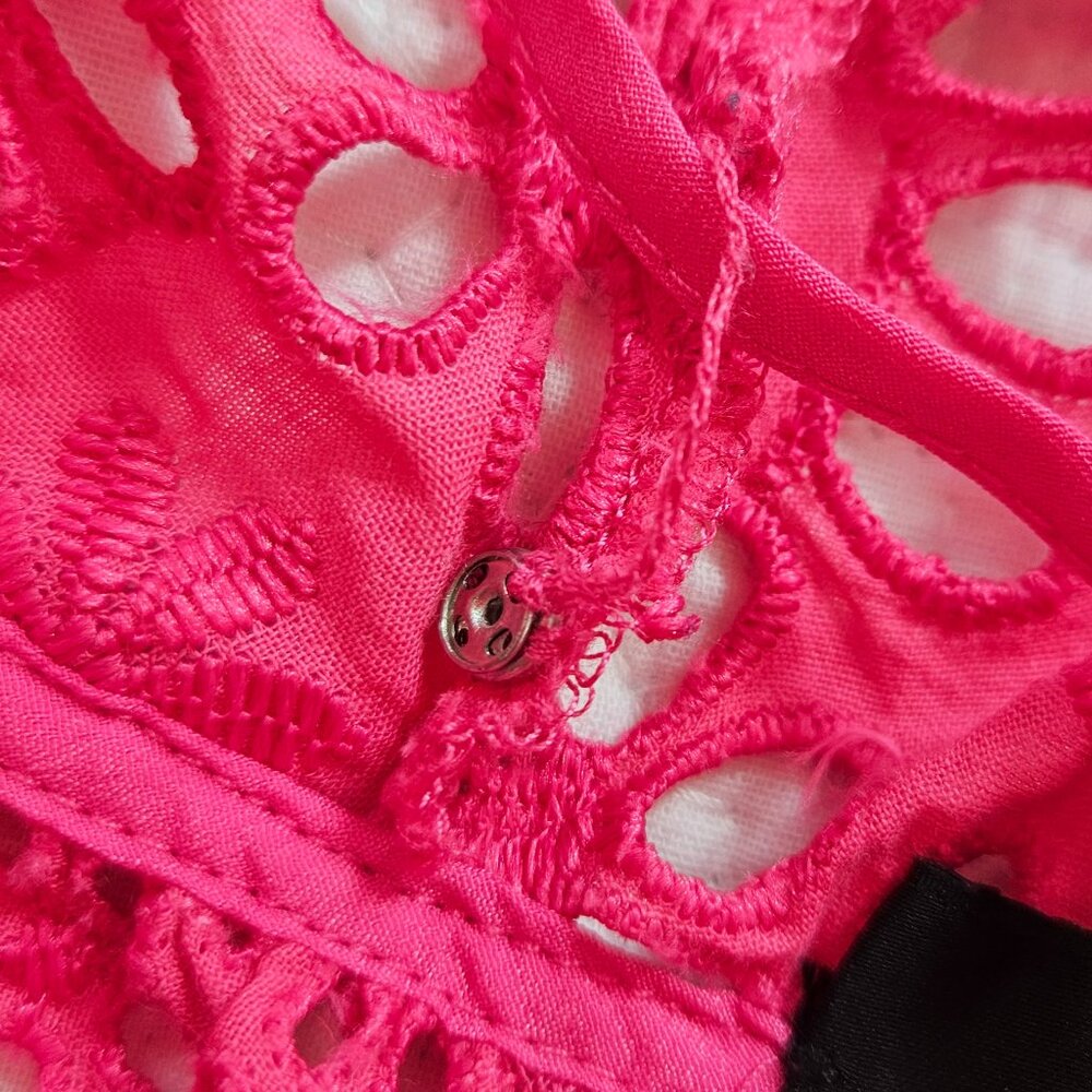 J.Crew Pink Eyelet Mockneck Top with Flutter Sleeves Size S - Picture 9 of 9